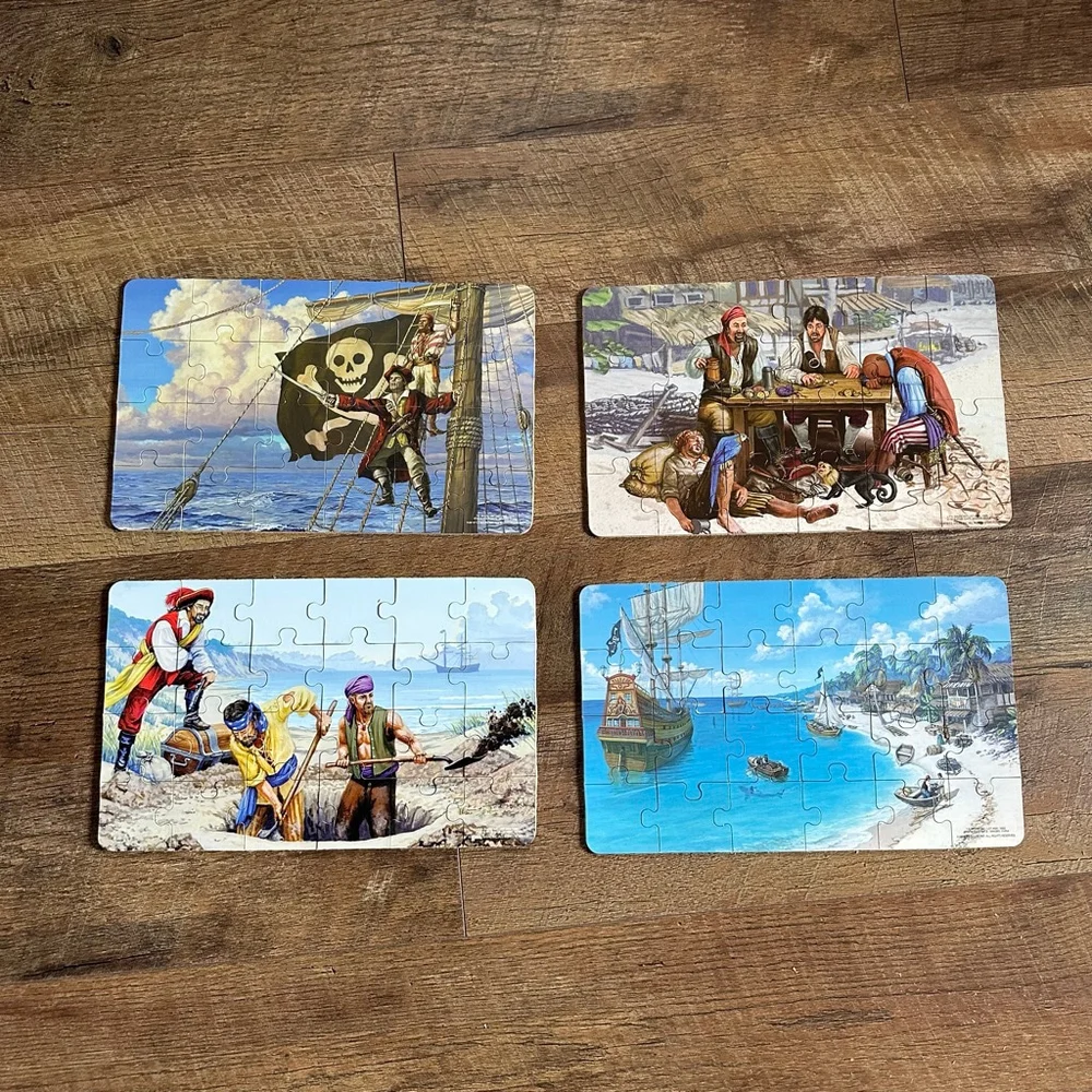 T.S. Shure Pirate Puzzles 2 set, wooden boxed set